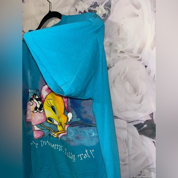 VINTAGE Tweety Bird Sylvester the Cat Nightgown 90s One Size Women’s Cartoon USA - Picture 3 of 7